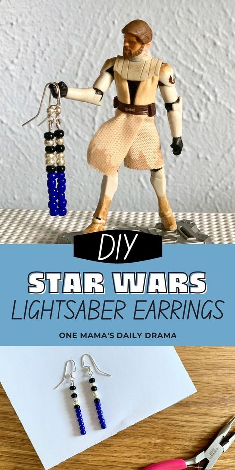 Star Wars Earrings Diy, Star Wars Craft Ideas, Star Wars Crafts For Adults, Star Wars Jewelry Diy, Lightsaber Earrings, Star Wars Diy Crafts, Star Wars Bracelet, Diy Star Wars Gifts, Star Wars Craft