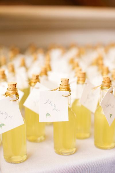 Limoncello favors: http://www.stylemepretty.com/illinois-weddings/chicago/2014/12/02/elegant-chicago-wedding-at-the-chicago-cultural-center/ | Photography: Olivia Leigh - http://olivialeighweddings.com/ Vineyard Wedding Theme, Green And Yellow Wedding, Limoncello Favors, Sleeve Wedding Dress Lace, Yellow Weddings, Botanical Wedding Inspiration, Chicago Cultural Center, Italian Theme, Yellow Wedding Flowers