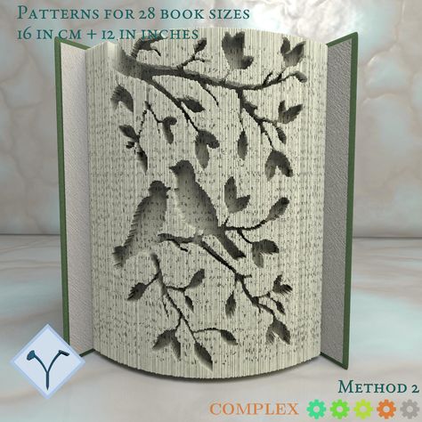 Folded Book Art Diy, Birds In A Tree, Folded Book Art Pattern, Cut And Fold Books, Art Cut, Book Folding Patterns, Bird Book, Folded Book Art, Art Patterns