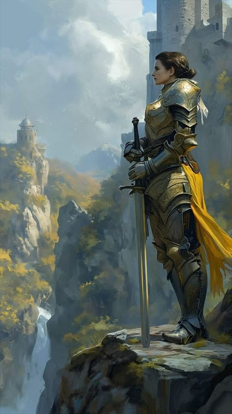 Fantasy Prince, Concept Art Tutorial, Roleplay Characters, Female Knight, Exploring The World, High Fantasy, Fantasy Warrior, Folk Music, Fantasy Inspiration