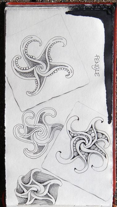 Zentangle How-to: Fengle Inspirations How To Zentangle, Zentangle Animals, Zentangle Tutorial, Doodle Notes, Zentangle Designs, Doodle Inspiration, Tangle Patterns, Doodles Zentangles, Doodle Designs