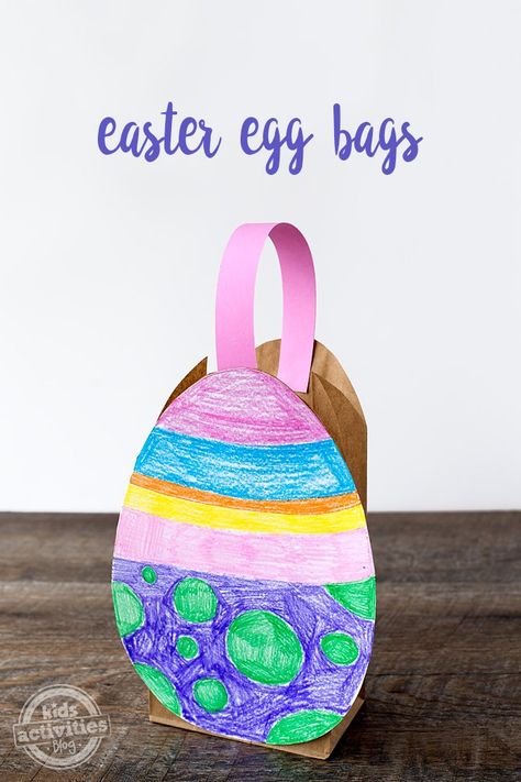 This easy and fun Easter Egg Bag is the perfect way for toddlers and preschoolers to carry their Easter eggs. It requires minimal craft supplies and is super easy for home, school, or daycare. Easter Egg Bag, Making Easter Eggs, Paper Bag Crafts, Fun Easter Crafts, Easter Preschool, Easter Activities For Kids, Easter Bags, Easy Easter Crafts, Easter Bunny Crafts