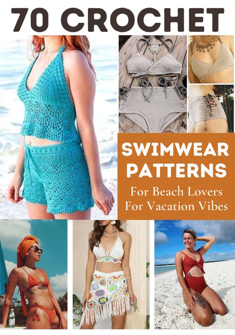 Stylish Swimwear: Crochet Patterns That Make Waves Crochet Bathing Suit Pattern, Crochet Beach Wear Pattern, Crochet Swimsuits Pattern, Crochet Swimwear Pattern, Crochet Caplet, Swimwear Crochet, Crochet Beachwear, Crochet Beach Wear, Bathing Suit Patterns