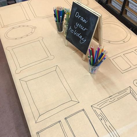 Teach Make Create on Instagram: “The art table set up for day one of the term today 🎨 #welcomeback #drawing #invitationtocreate #artroom” Year 1 Classroom, Art Provocations, Learning Centers Preschool, Kindergarten Drawing, Early Childhood Education Activities, Eyfs Classroom, All About Me Activities, Class Displays, Toddler Homeschool