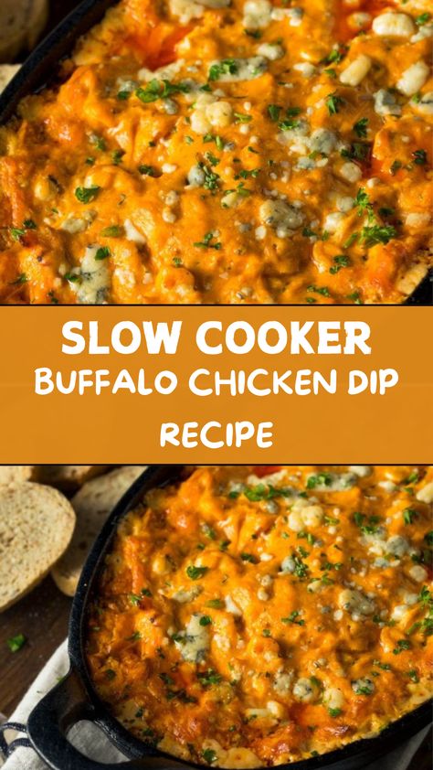 Slow Cooker Buffalo Chicken Dip Recipe Chicken Dip Crock Pot, Wings Sauce, Beer Dip, Slow Cooker Buffalo Chicken, Buffalo Chicken Dip Crock Pot, Buffalo Chicken Dip Easy, Ranch Sauce, Crock Pot Dips, Crockpot Appetizers