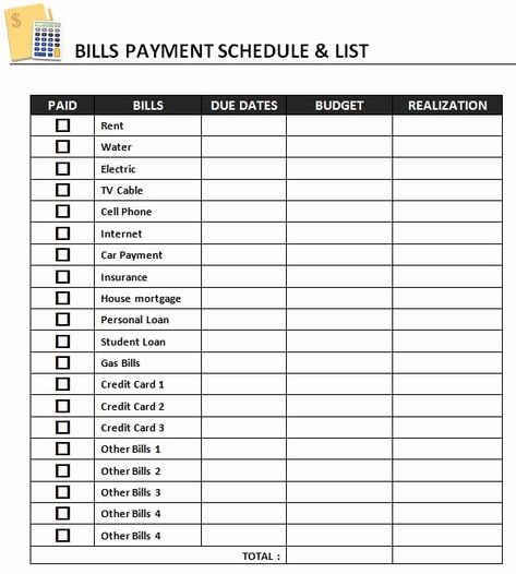 Payment Schedule Template Excel Fresh Bill organizer Template Excel Bill Payment Calendar, Elementary Lesson Plan Template, Memorandum Template, Wedding Photography Contract Template, Bill Organizer, Organizer Template, Letter Template Word, Payment Schedule, Reference Letter Template