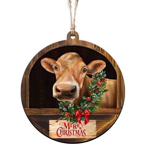 PRICES MAY VARY. COW CHRISTMAS DECOR - Transform your Christmas decor into a charming haven of farm animals with our delightful cow Christmas decorations. These lovely cow decor will infuse your space with warmth and joy, also, make stunning cow gifts for women, and farmhouse Christmas ornaments to delight your loved ones during this holiday season. COW LOVER GIFTS - Indulge in the holiday festivities with our cow lover gifts for women! These charming cow Christmas ornaments bring joy and laught Farmhouse Cow Decor, Christmas Tree Farmhouse, Ornaments For Christmas Tree, Cow Ornaments, Farmhouse Christmas Ornaments, Cow Christmas, Cozy Christmas Decor, Ornaments For Christmas, Unique Christmas Ornaments