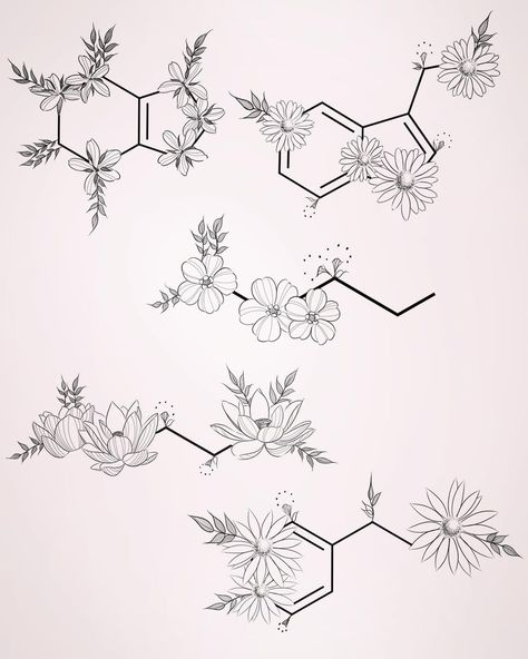 Chemistry Tattoo, Molecule Tattoo, Flash Sheet, Line Art Tattoos, Simplistic Tattoos, Tattoo Design Drawings, Piercing Tattoo, Mini Tattoos, Meaningful Tattoos