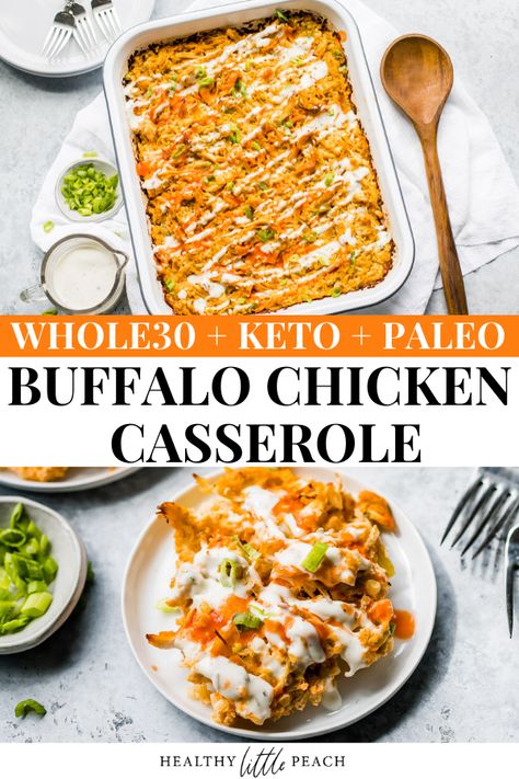 Whole30 Shredded Chicken Recipes, Shredded Chicken Recipes Gluten Free, Paleo Rotisserie Chicken Recipes, Jalapeno Buffalo Chicken Casserole, Buffalo Chicken Breakfast Casserole, Whole 30 Enchiladas, Buffalo Chicken Dinner, Whole30 Chicken Recipes, Buffalo Chicken Soup Whole 30