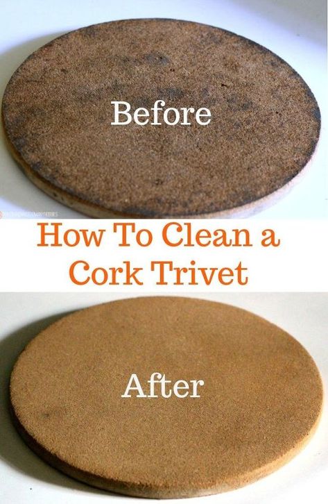 We use cork trivets frequently, and over the course of several years, they were pretty awful looking. Before throwing them out and buying new ones, I decided to try this quick fix and we were so amazed by the results that we had to share it. Here is one of our well used trivets. It's not very pretty anymore. It has been washed, but probably not as frequently as it should have been and over time, well . . . this is what it looked like. To clean, I used a piece of 220 grit san… Cork Trivet Diy, Too Many Hobbies, Cork Trivets, Paint Cork, Trivets Diy, General Finishes Milk Paint, Cork Trivet, Diy Handyman, How To Clean Silver