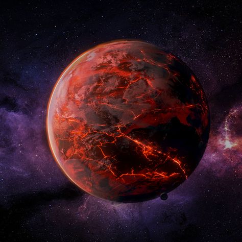 Fire Planet, Lava Planet, Planet Concept Art, Planet Digital Art, Fire Planet Concept Art, Burning Planet, Red Planet Aesthetic, Lava Planet Concept Art, Spaceship Aesthetic