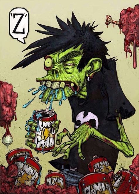 Creepy Goblin Art, Zombie Drawing, Zombie Drawings, Zombie Art, Arte Punk, Graffiti Style Art, Sketchbook Art Inspiration, Art Block, Funky Art