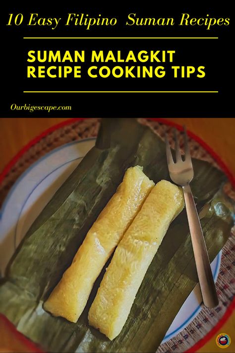 Suman Malagkit Recipe - Suman is a Filipino Suman recipe that is usually called "rice cake" in English. It is mostly made of sticky rice and coconut milk. It is often compared to the Mexican tamale, even though tamales are often made with "masa," a type of flour, and have fillings that suman doesn't have. Malagkit Rice Recipe, Suman Malagkit Recipe, Suman Recipe, Coconut Caramel Sauce, Coconut Wraps, Sticky Rice Cake, Spring Roll Recipe, Rice Varieties, Milk It