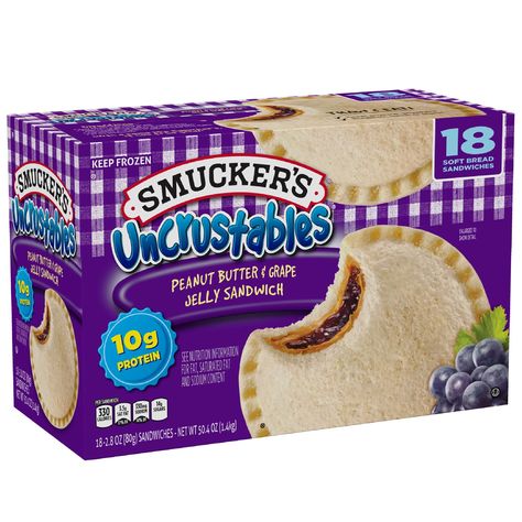 Smucker's Uncrustables Peanut Butter & Grape Jelly Sandwiches (50.4 oz. box, 18 ct.) - Sam's Club Bloxburg Frozen Food Decals Codes, Bloxburg Picture Id Codes Food, Bloxburg Pantries, Bloxburg Frozen Food Decals, Bloxburg Transparent Decals Food, Bloxburg Pantry Food Codes, Bloxburg Chip Box Decals, Bloxburg Supermarket Ideas, Bloxburg Healthy Food Decals