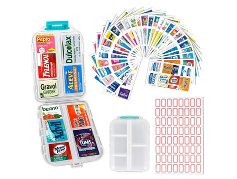 Compact & Travel - Friendly kit - Pill Organizer Mini Medicine Kit, Pill Bottle First Aid Kit, Monthly Pill Organizer, Travel Pill Organizer, Travel Pill Case, Pill Organizer, Body Pain, Travel Diy, Dye Free