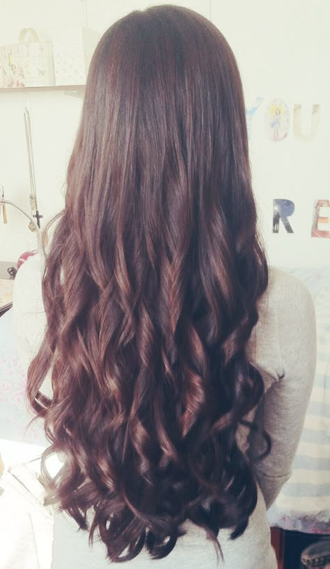 Loose Curled Hair, Brown Curled Hair, Hair Curling Tips, Long Healthy Hair, Fancy Hairstyles, Dark Brown Hair, Curling Iron, Dream Hair, Shiny Hair