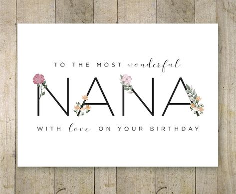 Easily download and print this beautiful birthday card for your Nana. #GrandmaGift #PrintableGift #NanaGift #GiftForNana #GiftForGrandma #CardForNana Happy Birthday Nana, Card For Grandma, Beautiful Birthday Card, Grandma Cards, Happy Birthday Grandma, Grandma Birthday Card, Grandmother Birthday, Last Minute Birthday Gifts, Nana Birthday