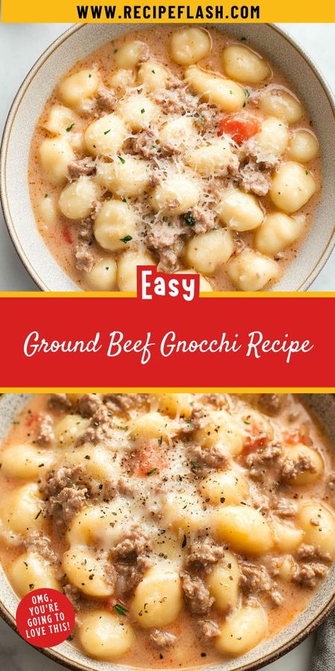 Looking for a delicious way to elevate your weeknight meals? This Ground Beef Gnocchi Recipe combines tender gnocchi with savory beef for a comforting dish. Save this recipe for an easy, satisfying dinner that your family will love! Beef And Gnocchi Recipes, Ground Beef And Gnocchi, Ground Beef Gnocchi, Instant Pot Gnocchi, Beef And Gnocchi, Beef Gnocchi, Creamy Ground Beef, Gnocchi Recipes Easy, How To Cook Gnocchi