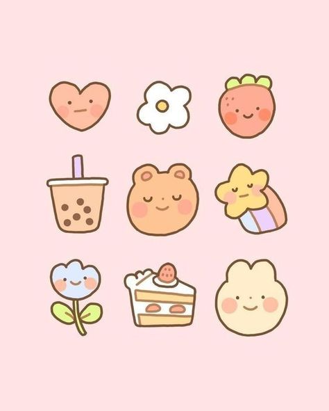 hibi kawaii character Cute Small Drawings Kawaii, Stiker Printable, Thank U Cards, Cute Small Drawings, Small Drawings, Easy Doodles Drawings, Cute Doodles Drawings, Cute Kawaii Drawings, Cute Doodle Art