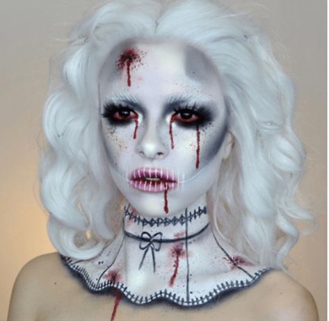 Buy some cosmetics from "Visit" Halloween Ghost Makeup, Ghost Makeup, Makeup Applicators, Ghost Girl, Brushes Makeup, Blush Powder, Drag Makeup, Little Ghost, Halloween Makeup Easy