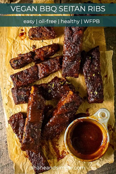 Vegan Seitan Ribs, Easy Seitan Recipes Vegan, Best Seitan Recipes, Bbq Vegan Recipes, Vegan Seitan Recipes, Seitan Recipes Vegan, Vegetarian Ribs, Vegan Ribs Recipe, Vegan Bbq Ribs