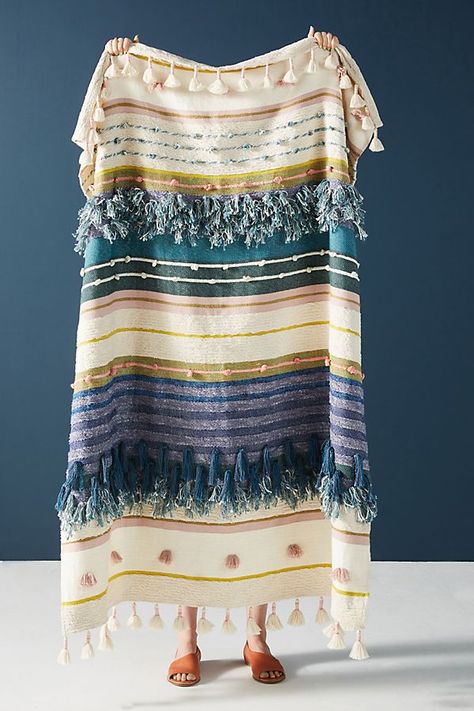 Bo-ho-ho! 14 Perfect Gifts for Your Favorite Jungalow-Obsessed Friend | Hunker All Roads Yucca Throw Blanket, Unique Home Decor Pieces, Colorful Throw Blanket, Bedding Anthropologie, Unique Throw Blankets, Bo Ho, Anthropologie Home, Unique Bedding, Anthropologie Uk