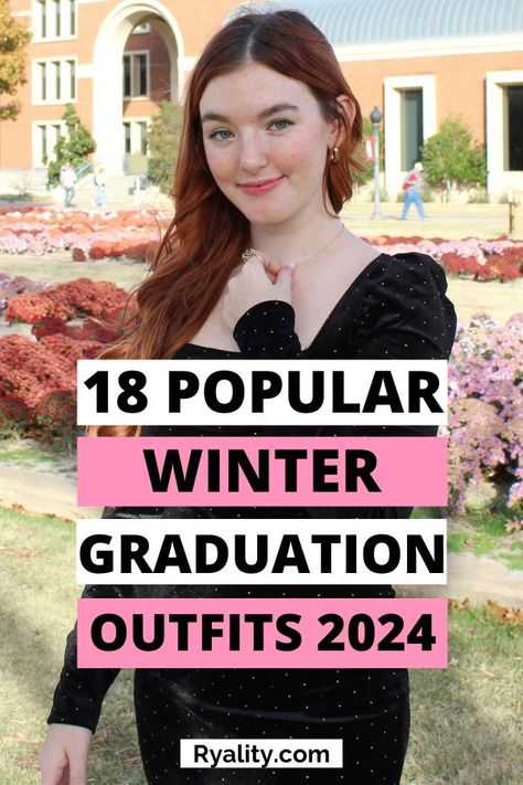 These are some of the best outfit ideas for winter graduation I've seen! College Ring Ceremony, Graduation Outfit Ideas Winter, Graduation Dress Winter, Winter Graduation Outfit College, Graduation Outfit Ideas University Black Women, Fall Graduation Outfit, College Graduation Dress Ideas, December Graduation, Classy Graduation Outfit