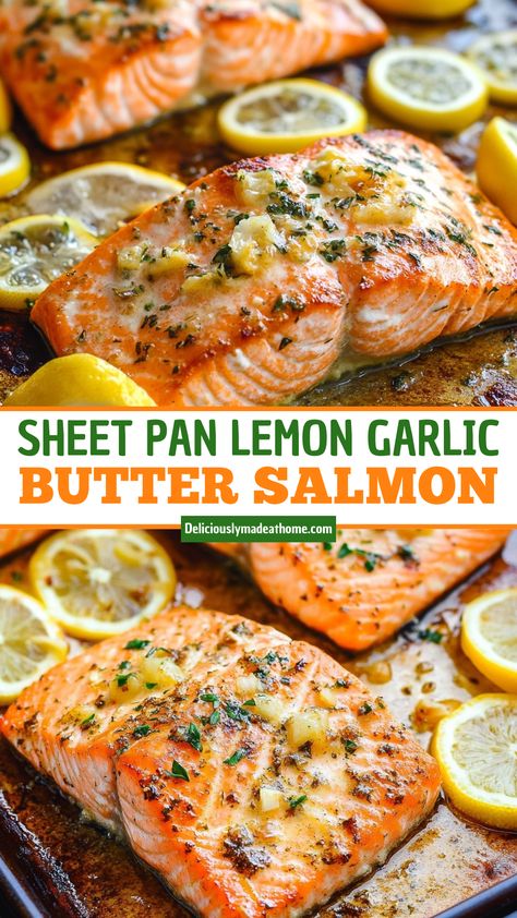 BAKED SALMON WITH LEMON BUTTER CREAM SAUCE Salmon Recipes Baked Lemon Garlic, Easy Salmon Oven Recipes, Salmon And Thyme Recipes, Salmon Diet Recipes, Salmon Dinners With Sides, Simple Salmon Dinner, Best Baked Salmon Recipe Ovens, Oven Cooked Salmon Recipes, Easy Quick Salmon Recipes