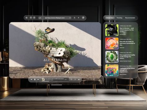 Apple Vision Pro Spatial UI - NFT Video Player designed by RH. Connect with them on Dribbble; the global community for designers and creative professionals. Apple Vision Pro, Ui Website, Digital Dashboard, Vision Pro, Ui Patterns, Human Centered Design, Mobile Ui Design, Neon Design, App Interface