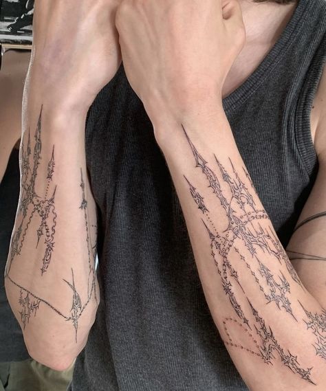 Cyberciligism Tattoo, Tattoos Pretty, Tattoos Hand, Sigil Tattoo, Pretty Hand Tattoos, Sick Tattoo, Creepy Tattoos, Aesthetic Tattoo, Dream Tattoos