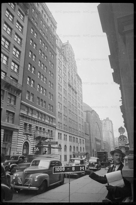 1940s NYC | Street photos of every building in New York City in 1939/1940 1939 Aesthetic, 1940 Photography, 1940s Buildings, 1940 Aesthetic, Newsies Aesthetic, 1940s New York, 1940s Aesthetic, Colm Toibin, 1940s Nyc