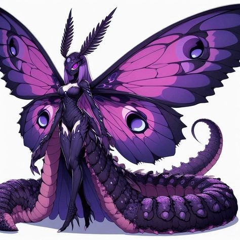 Butterfly Monster Art, Snake Monster Art, Insectoid Art, Fantasy Species Humanoid, Butterfly Character Design, Insect Oc, Moth Monster, Butterfly Hybrid, Bug Oc