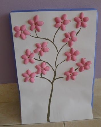 Pistachio Shell cherry blossom tree would look great enlarged on 3 canvases & hung in the living room Shells Crafts, Pasta Crafts, Pista Shell Crafts, Pistachio Shell, Shells Craft, Diy Hobbies, Pistachio Shells, Pasta Art, Seashell Projects