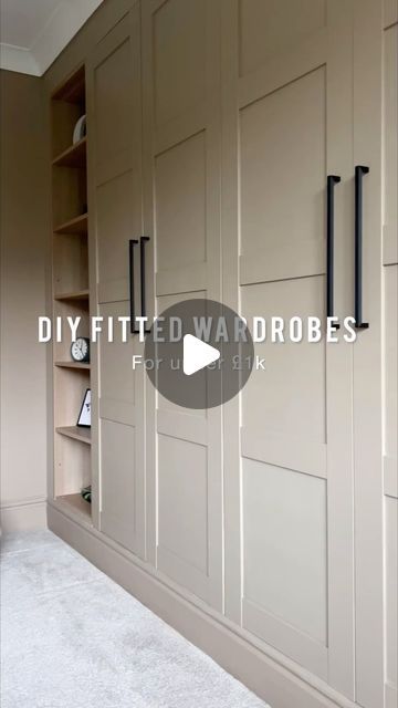 Build In Wardrobes Bedroom, Ikea Shaker Wardrobe, Make Wardrobe Doors, Fitted Wardrobe Ikea, Ikea Fitted Wardrobe, Bedroom Ideas With Fitted Wardrobes, Bedrooms With Wardrobes Ideas, Painted Fitted Wardrobe Ideas, High Ceiling Wardrobe Ideas