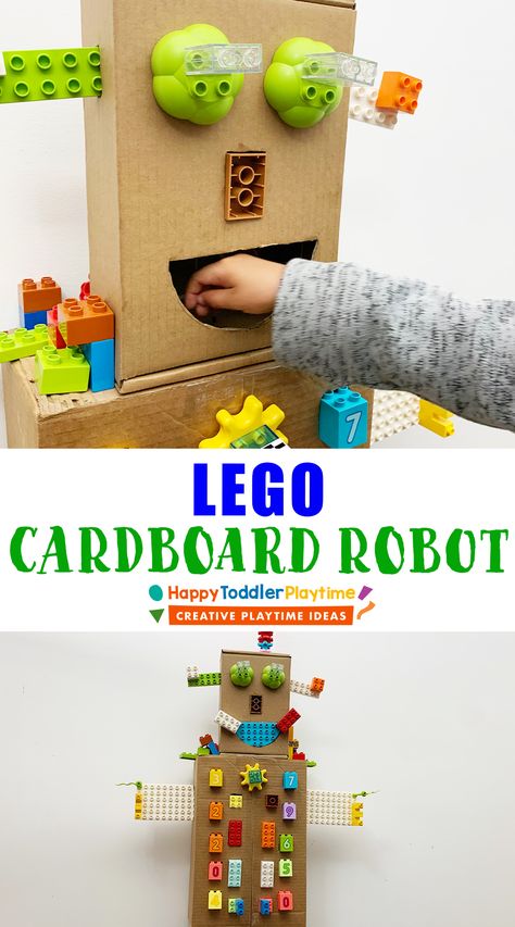 Robot Activities For Toddlers, Robot Activities Preschool, Block Activities, Lego Learning, Robot Activity, Cardboard Robot, Robot Craft, Easy Kid Activities, Robot Theme