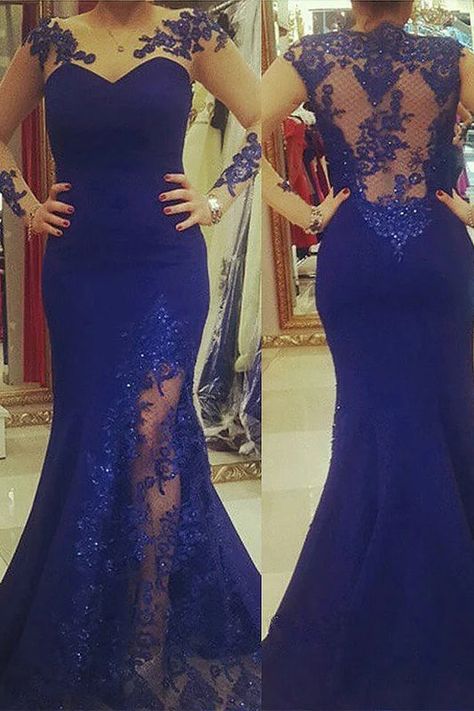 Plus Size Mermaid, Dress With Sheer Sleeves, Ombre Prom Dresses, Royal Blue Prom Dresses, Mermaid Prom Dress, Long Sleeve Prom, Burgundy Prom Dress, Blue Mermaid, Dresses Royal