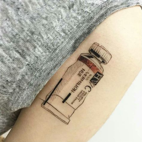 Paint Tube, Single Needle Tattoo, Fine Line Tattoo, Tattoo Magazines, Line Tattoo, 1 Tattoo, Aesthetic Tattoo, 문신 디자인, Dope Tattoos