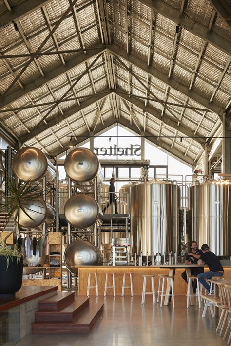 Gallery of Shelter Brewery / Paul Burnham Architect - 20 Cool Brewery Interior, Brewery Restaurant Design, Warehouse Brewery, Distillery Architecture, Brewery Design Interior, Craft Brewery Design, Brewery Architecture, Brewery Interior Design, Industrial Brewery