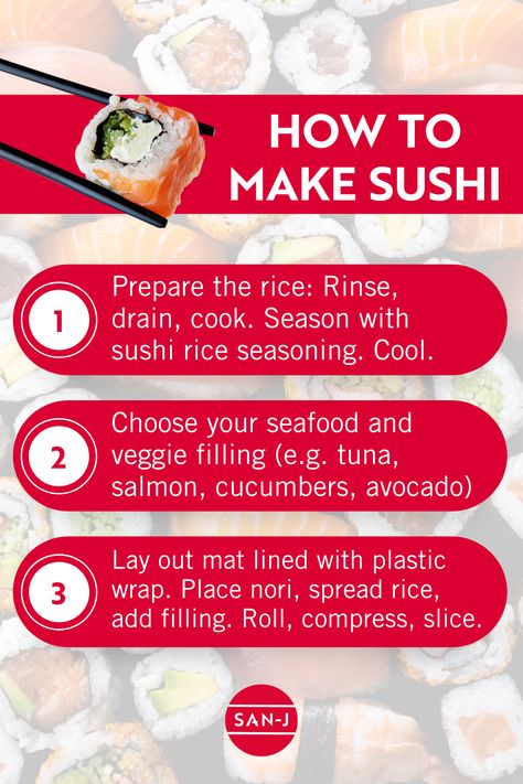 Craving sushi? Skip the restaurant bill and delivery fees by making sushi at home! The steps involved in making homemade sushi include preparing the rice, choosing your fillings, and building the rolls. Check out our step-by-step guide to find out how to make sushi at home! #AsianCooking #AsianRecipe #SushiRecipe How Do You Make Sushi At Home, How To Make Sushi At Home Step By Step, How To Make Sushi Vinegar, How To Prepare Sushi Rice, How To Prepare Fish For Sushi, Raw Sushi, Gluten Free Wraps, Sushi At Home, Homemade Rolls