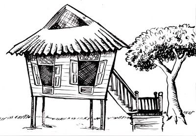 ... malaysian cartoonist most know for making kampung boy a semi Kampong House, Kampung Boy, Malay Traditional, Buddhist Tattoo, Kindergarten Art Lessons, Sketch Box, Boys Posters, Building Drawing, Traditional Houses