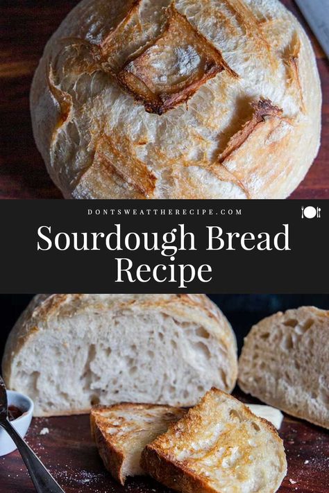 Sourdough bread with a chewy textured center, a crispy, crunchy crust, and a delicious tangy sour flavor! Easy Sourdough Recipes, Bread For Beginners, Easy Sourdough Bread, Active Sourdough Starter, Learn To Bake, Easy Sourdough Bread Recipe, Sourdough Bread Starter, Easy Sourdough, Sourdough Baking