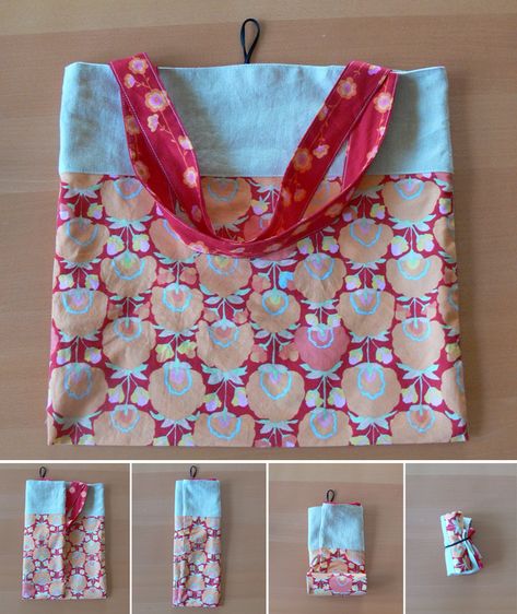 Tutorial: Roll-Up Tote Bag Block Zipper Handbag, Fold Up Tote Bag Pattern, Foldable Tote Bag Pattern, Foldable Bag Pattern, Fabric Gift Bags Diy, Round Bag Pattern, Fabric Boxes Tutorial, Cosmetic Bag Tutorial, Square Bag Pattern