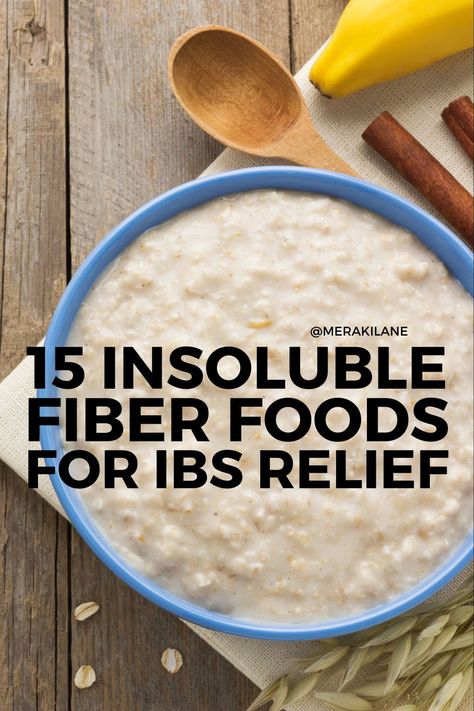 15 Best Insoluble Fiber Foods for Digestive Health | Soluble and insoluble fiber are both important for healthy digestion, each with different functions. Insoluble fiber speeds the passage of food through the stomach and intestines. It also adds bulk to your stool, regulates blood sugar, and can help with IBS symptoms. There are tons of healthy sources of insoluble fiber, and we're sharing a list of foods to help you make meals and recipes that promote regular bowel movements. Water Soluble Fiber Foods, High Dietary Fiber Foods, Soluble And Insoluble Fiber Foods List, Best Foods With Fiber, Soluble Fiber Foods Meals, Insoluble Fiber Recipes, Increasing Fiber Intake, Daily Fiber Intake For Women, How To Regulate Bowel Movements