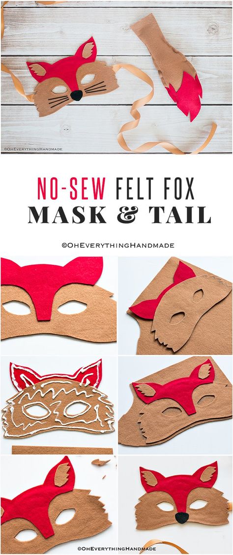 Hi there, my daughter has a Noah’s Ark Day costume party next week, where the children go to a nearby retirement home to sing and perform for them. It’s super sweet and I really wanted to make it special for her. Glad I finally found some time to finish her No Sew Felt Fox Mask & Tail costume, I can’t wait to see her wearing it! Fox Costume Diy, Sewing Animals, Sew Felt, Fox Costume, Trendy Sewing Projects, Felt Fox, Felt Mask, Diy Costumes Kids, Fox Mask