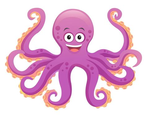 Cute octopus cartoon illustration isolated on white background Octopus Cartoon, Body Parts Preschool, Octopus Drawing, Octopus Illustration, Character Reference Sheet, Cute Octopus, Inspirational Wallpapers, Cartoon Stickers, Drawing Images