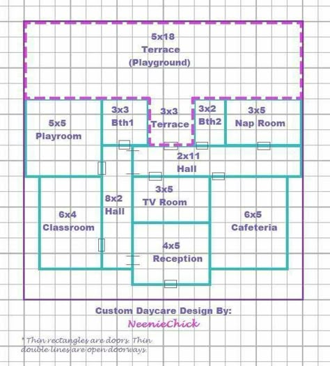 Daycare Layout Floor Plans, Daycare Interior Design, Daycare Floor Plans, Daycare Layout, Casas The Sims Freeplay, School Floor Plan, Classroom Map, Lotes The Sims 4, School Decal