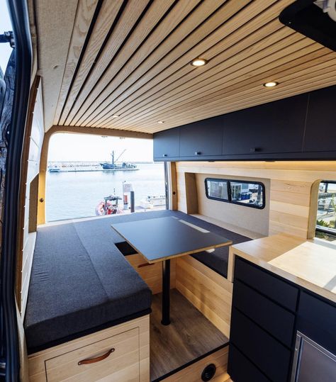 Vw Transporter Interior, Vw Campervan Interior, Vanlife Conversion, Van Vehicles, Van Setup, Van Office, Cargo Trailer Conversion, Sprinter Conversion, Diy Camper Trailer