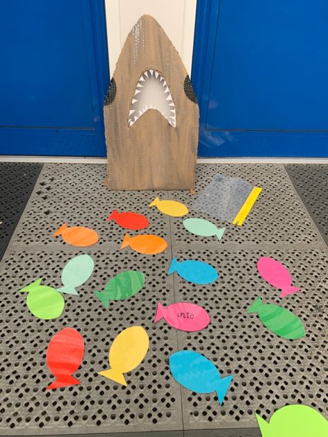 Pick a fish, say the word and feed the shark Handmade Activities, Feed The Shark, High Frequency Words, The Shark, High Frequency, Kids Rugs, Fish