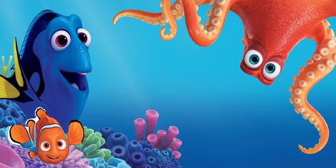 Nemo Wallpaper, Finding Dory Movie, Dory Characters, Dory Birthday Party, Finding Nemo Party, Finding Dory Birthday, Nemo Birthday Party, Animated Movies Characters, Dory Birthday