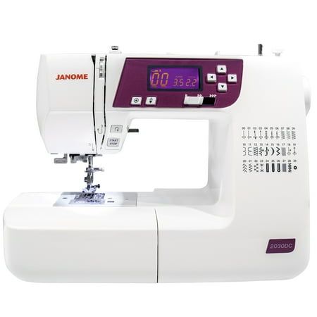 The Janome New Home 2030DC-G showcases the amazing quality you associate with Janome heritage. It contains a variety of features normally found only on more expensive models, including 7mm stitch width, LCD display with easy navigation, and a a one-hand needle threader. The machine offers 30 built-in stitches and 3 one-step buttonholes. Easy convenience features include a start/stop button, speed control slider, auto lock button, memorized needle up/down, and easy reverse. It is lightweight for Computerized Quilting, Computerized Sewing Machine, Janome Sewing Machine, Decorative Stitches, Sewing Cabinet, Seam Rippers, Sewing Furniture, Needle Threader, Quilting Rulers